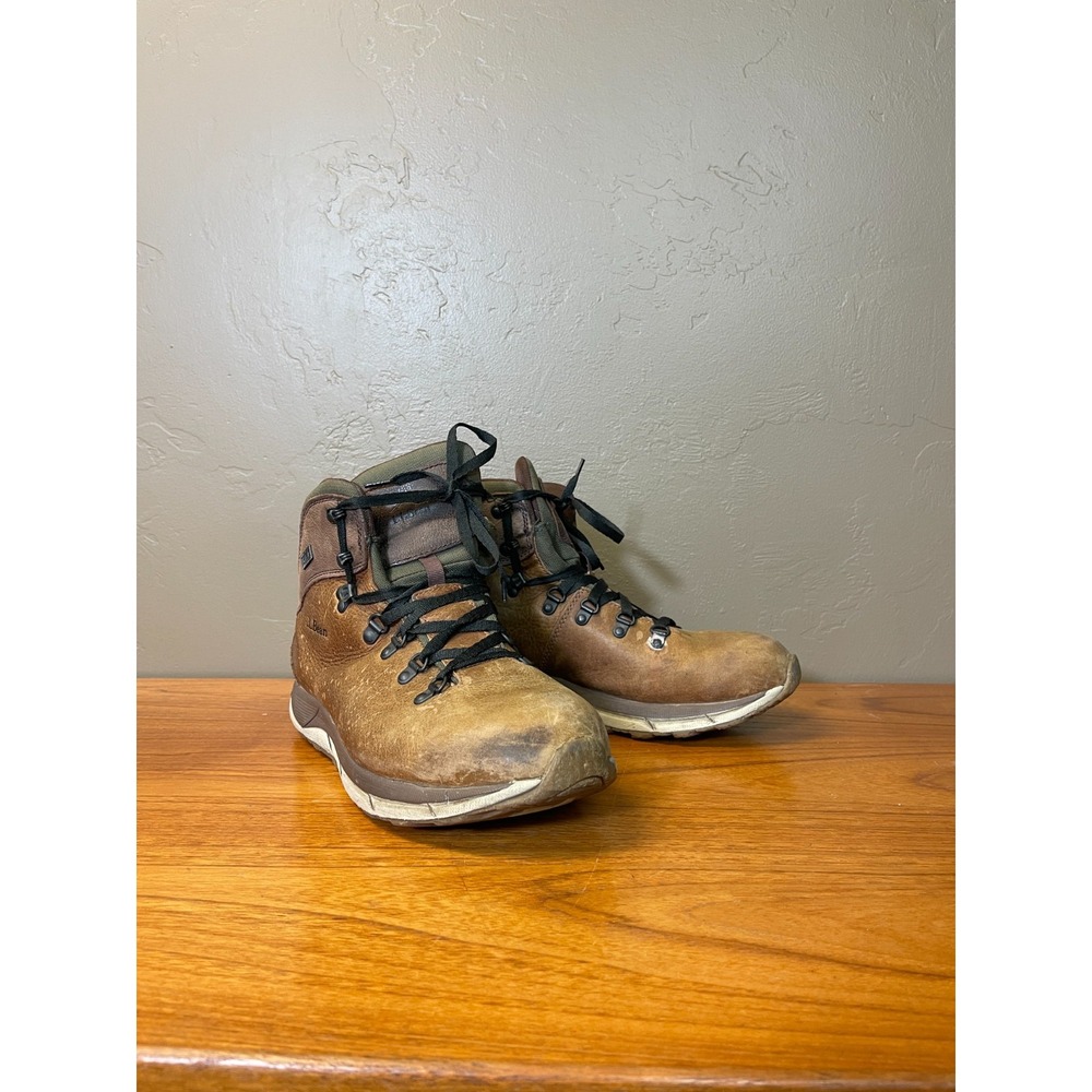 LL Bean Trail Waterproof Boots Mens 12 Brown Hiking Outdoor Distressed Leather